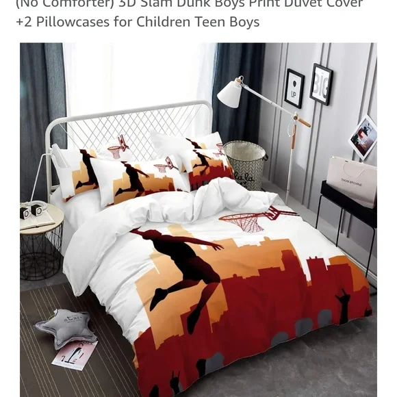 Basketball Silhouette Bedding Set - Picture 3 of 3